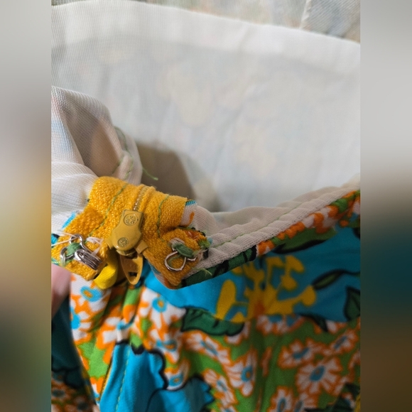 Jack Hartley 1960s Retro Yellow Blue Floral Keyhole Flutter Sleeve Maxi Dress - Picture 6 of 11